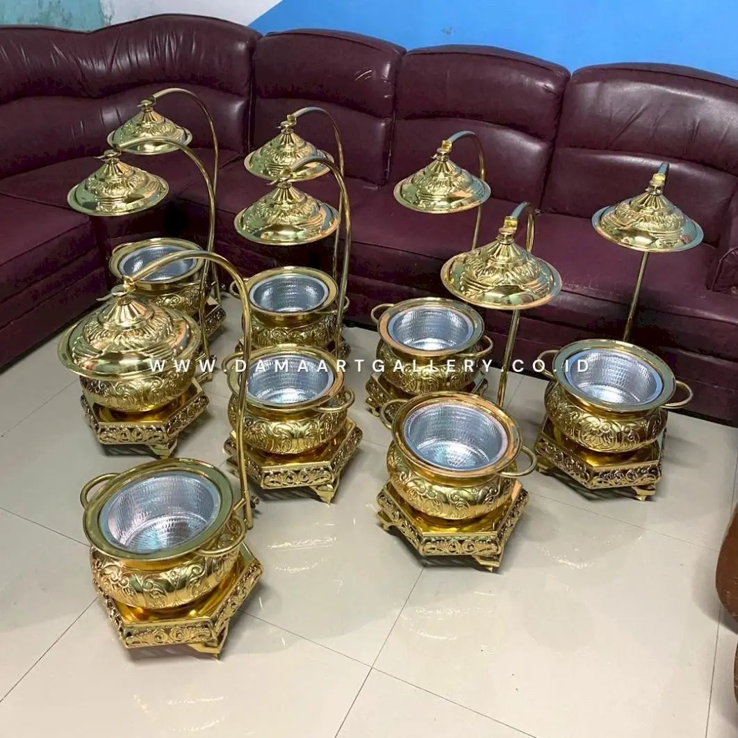 Chafingdish kuningan motif lung